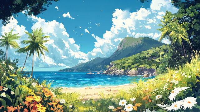 唯美海岸風(fēng)景