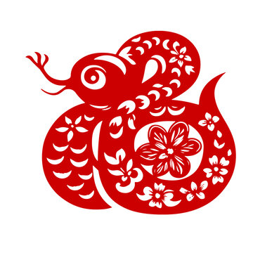 剪紙花蛇