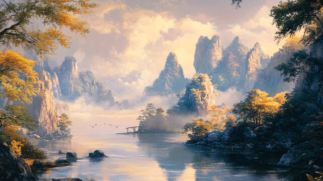 古風(fēng)山水場(chǎng)景