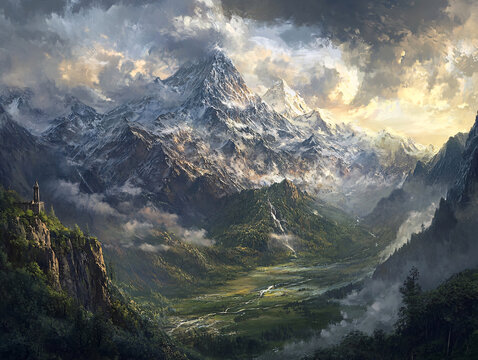 山間景色