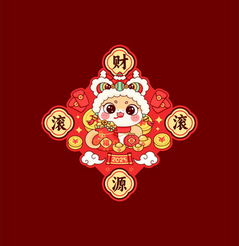 新年門貼卡通蛇年