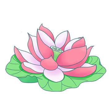 荷花國風素材