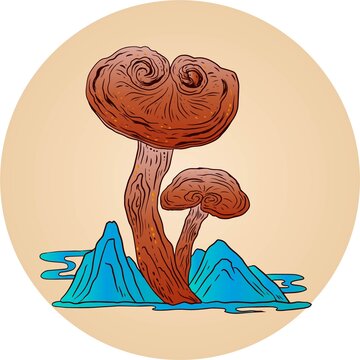 手繪靈芝