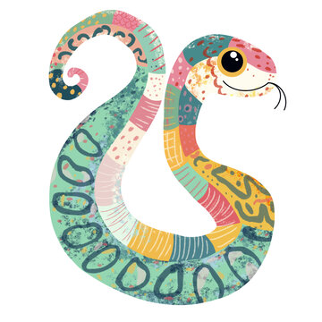 春節(jié)蛇年卡通插畫(huà)