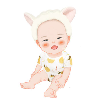 咩咩羊小帽子寶寶全身像