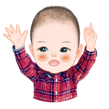 歡呼的小男孩頭像