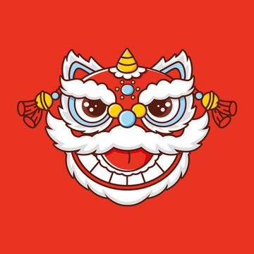 中國風(fēng)國潮醒獅矢量插畫