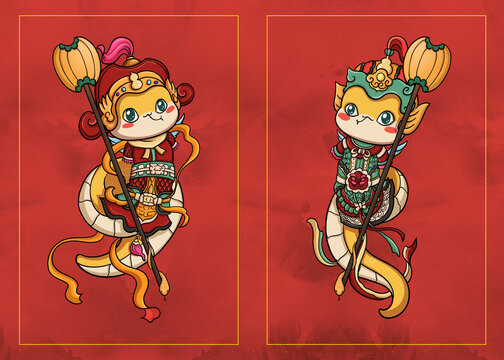 新年喜慶門神