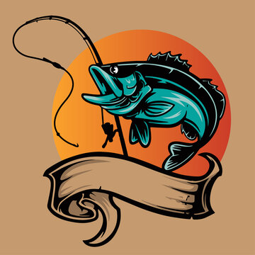 潮流插畫戶外露營釣魚魚竿海釣海洋服裝
