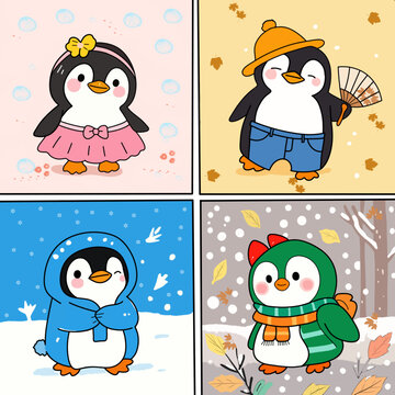 四宮格企鵝