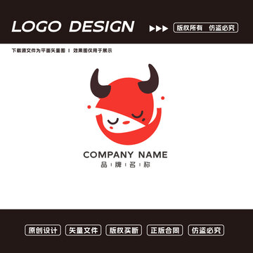 卡通牛頭logo