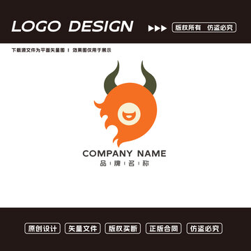 卡通牛頭logo標(biāo)志