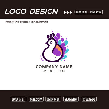 卡通孔雀logo標志