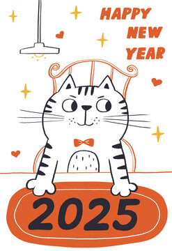2025年歷貓咪插畫