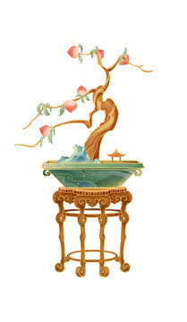 盆景桃樹