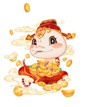 招財進寶的蛇