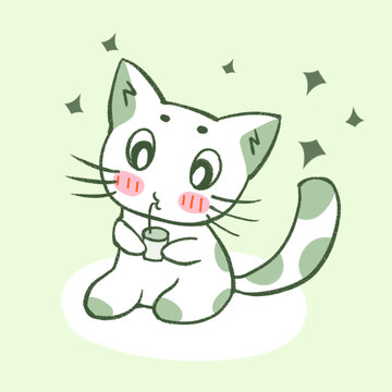 小貓喝牛奶