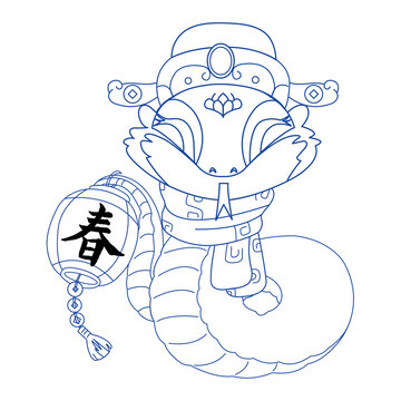 蛇ip線稿