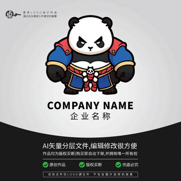 格斗戰(zhàn)士熊貓LOGO動(dòng)物卡通