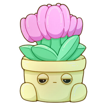 手繪卡通可愛花瓶素材