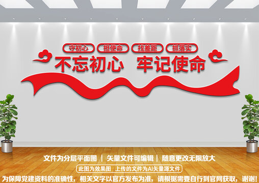 不忘初心文化墻