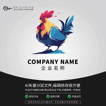 公雞農(nóng)場炫酷時尚農(nóng)業(yè)LOGO
