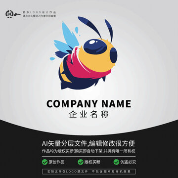 蜜蜂網(wǎng)咖潮流游戲炫酷LOGO