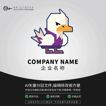 小白鴨子卡通動物農(nóng)場LOGO