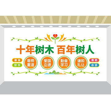 十年樹木百年樹人校園文化墻