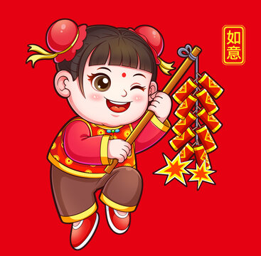 卡通福娃年畫(huà)娃娃貼紙