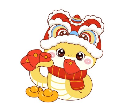 發(fā)紅包卡通醒獅蛇