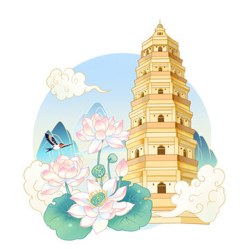 蘇州虎丘塔貼紙