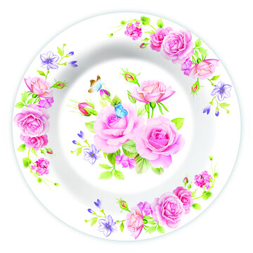 餐具花紙