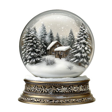 [免摳素材]冬日雪景玻璃球小屋