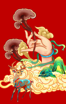 靈芝插畫