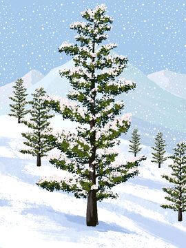 手繪大雪插畫