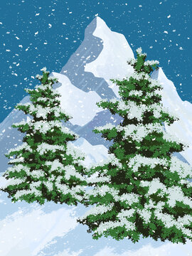 手繪大雪季節(jié)
