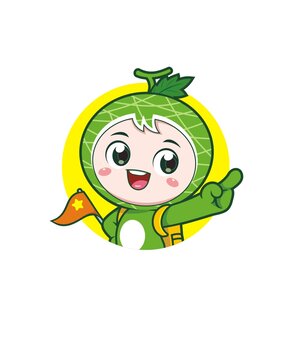 卡通可愛哈密瓜頭像矢量圖