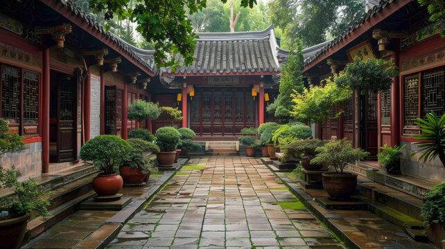 中國(guó)傳統(tǒng)庭院住宅的庭院