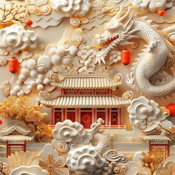祥云瑞龍圖