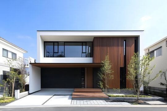 現(xiàn)代日式木質(zhì)外墻房屋建筑設(shè)計(jì)