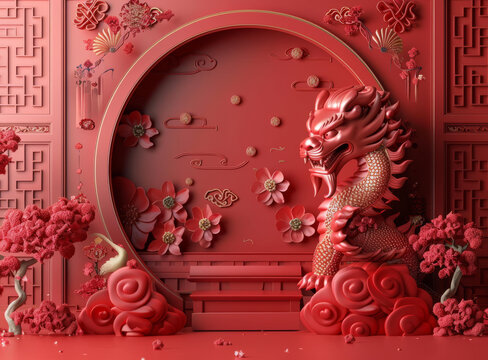 祥龍獻(xiàn)瑞的AI圖片