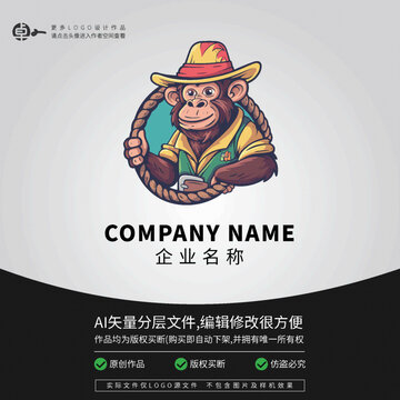 動物可愛LOGO小猴子猩猩