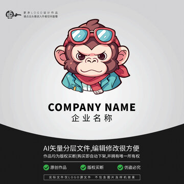 猩猩小猴子動物可愛LOGO