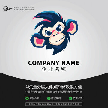 猩猩小猴子動物可愛LOGO