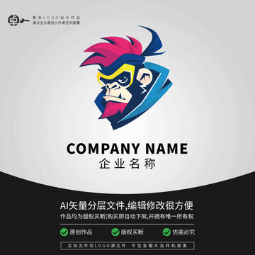 猩猩小猴子動物可愛LOGO
