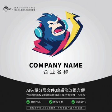 動物可愛LOGO小猴子猩猩