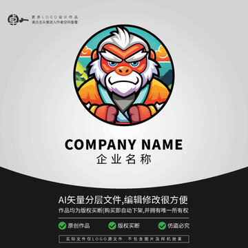 猩猩小猴子動物可愛LOGO