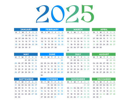 2025年簡約掛歷
