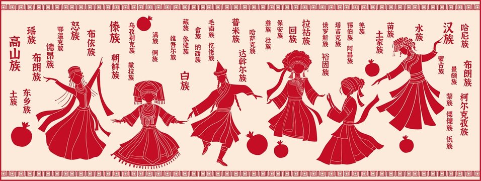 少數(shù)民族插畫